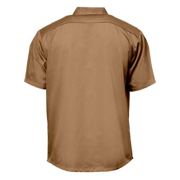 MMCC Men's Khaki Super Duty Classic Mechanic Button Up Shirt - 2 Chest Pockets - Microfiber Panel - MDM11664