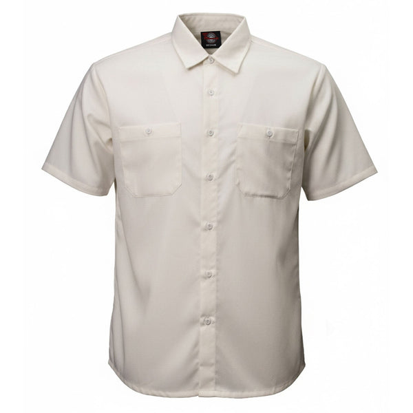 MMCC Men's White Super Duty Polyester Blend Mechanic Shirt - MDM11665