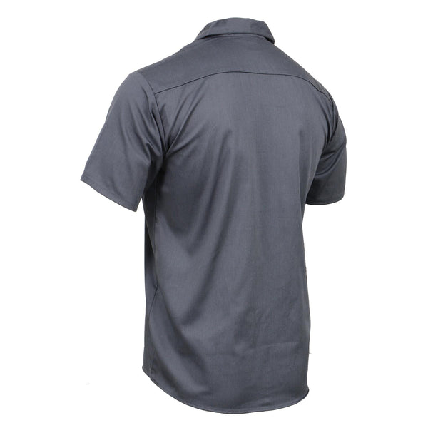 Milwaukee Leather MDM11668 Men’s Grey Button-Up Heavy-Duty Work Shirt - Classic Mechanic Shirt w/ Pockets