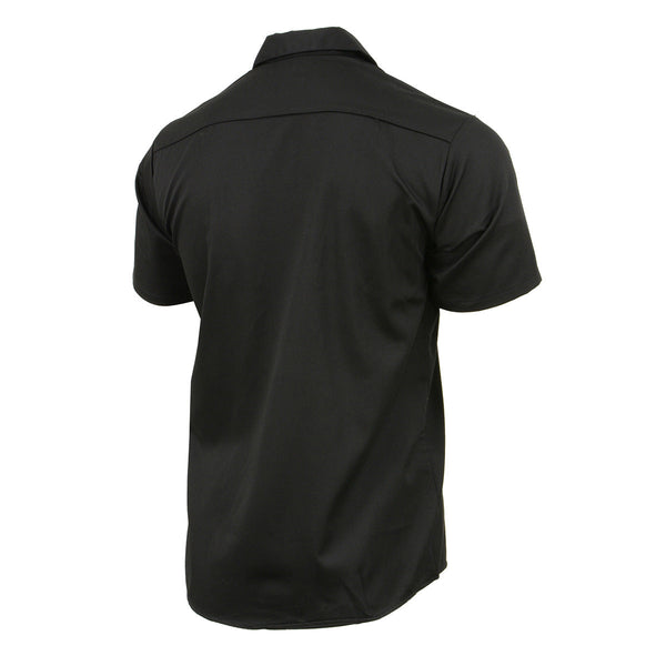 Milwaukee Leather MDM11669 Men’s Black Button-Up Heavy-Duty Work Shirt - Classic Mechanic Shirt w/ Pockets