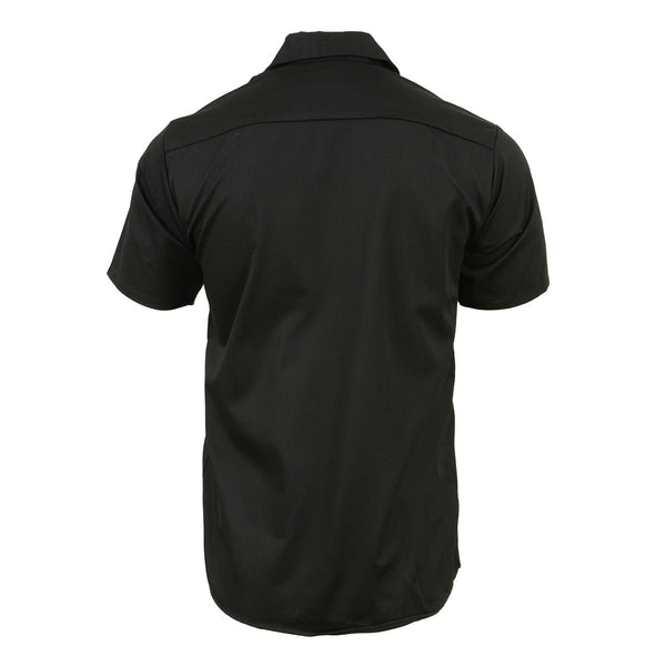 Milwaukee Leather MDM11669 Men’s Black Button-Up Heavy-Duty Work Shirt - Classic Mechanic Shirt w/ Pockets