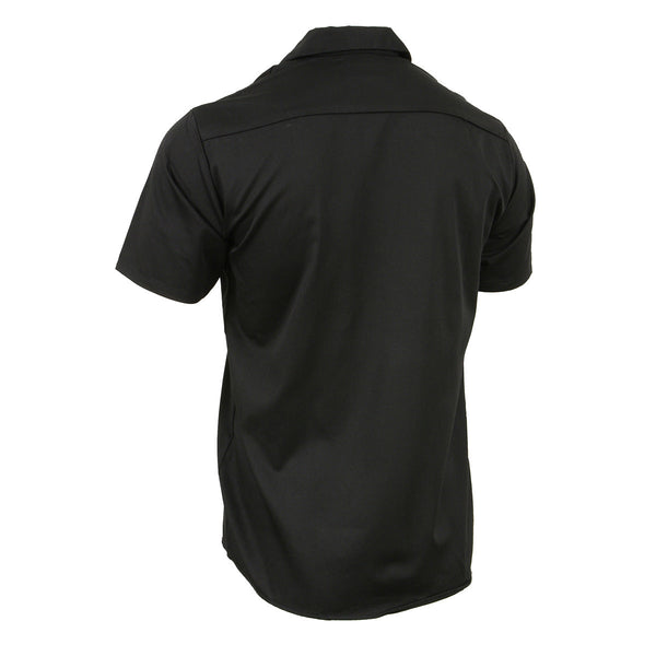 Milwaukee Leather MDM11669 Men’s Black Button-Up Heavy-Duty Work Shirt - Classic Mechanic Shirt w/ Pockets