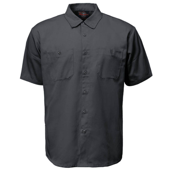 MMCC Men's Charcoal Super Duty Classic Mechanic Button Up Shirt - 2 Chest Pockets - Microfiber Panel - MDM11687