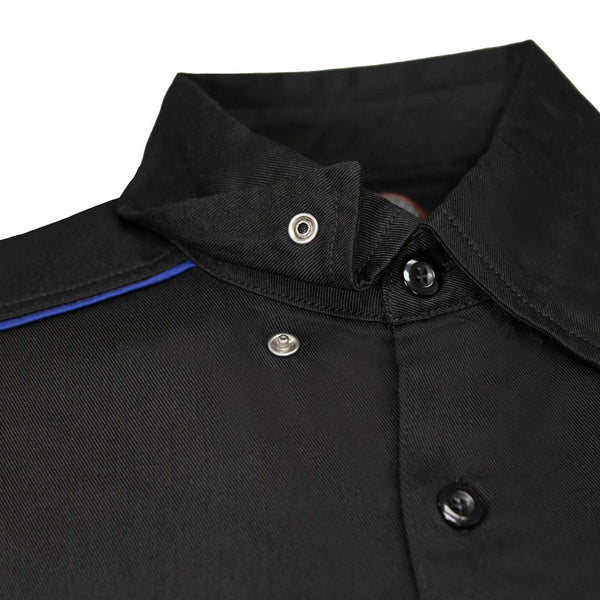 MMCC Men's Slipstream Black Royal Blue Mechanic Work Shirt - 100% Cotton w/ Microfiber Panel - MDM11692