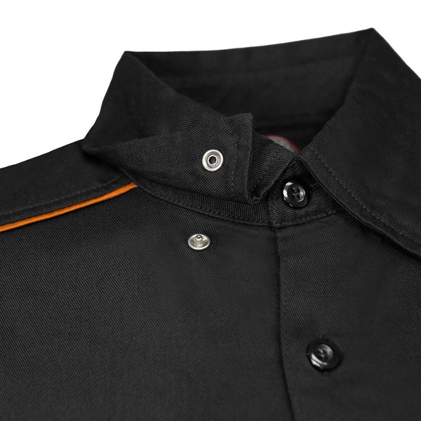 MMCC Men's Slipstream Black/OrangeMechanic Work Shirt - 100% Cotton w/ Microfiber Panel - MDM11693