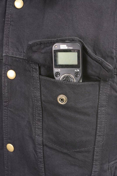 Milwaukee Leather Men's Outrider Black Denim Motorcycle Rider Vest with Shirt Collar - MDM3081
