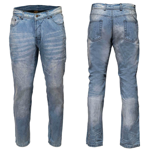 Milwaukee Leather MDM5003 Men's Blue Armored Motorcycle Riding Denim Jeans Reinforced with Aramid Fibers