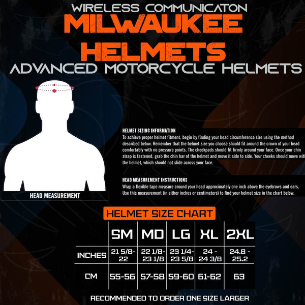 Milwaukee Helmets H7000 Glossy Black Mayday Modular Full Face Wireless Motorcycle Helmet-Stream Music-Phone Calls
