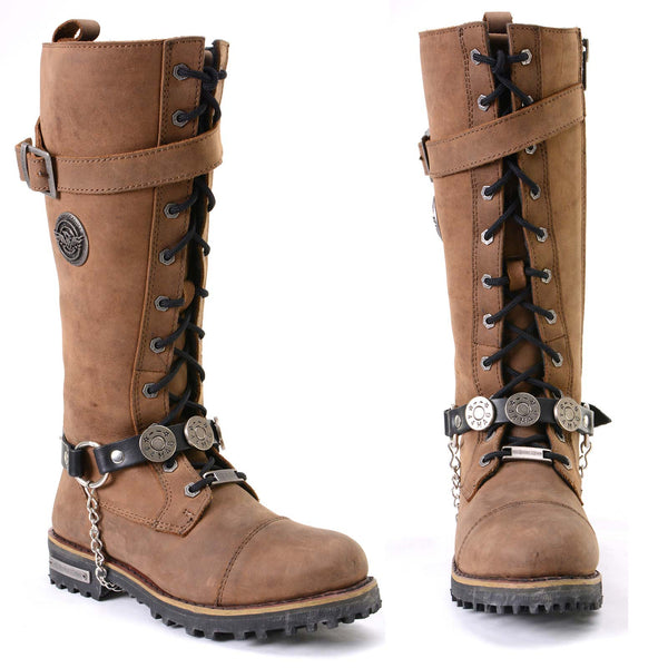 Milwaukee Leather Silver 44 MAG Medallion Boot Chain with Adjustable Strap - MLA3004