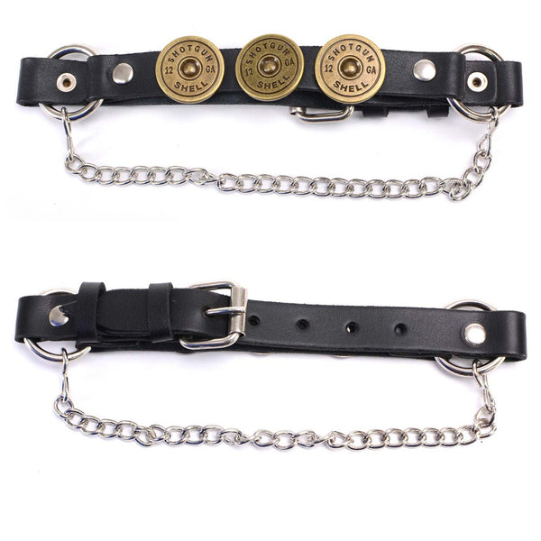 Milwaukee Leather Silver 12 Gauge Shell Medallion Boot Chain with Adjustable Strap - MLA3005