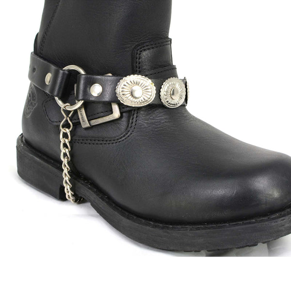Milwaukee Leather Silver Vintage Concho Boot Chain with Adjustable Strap - MLA3008