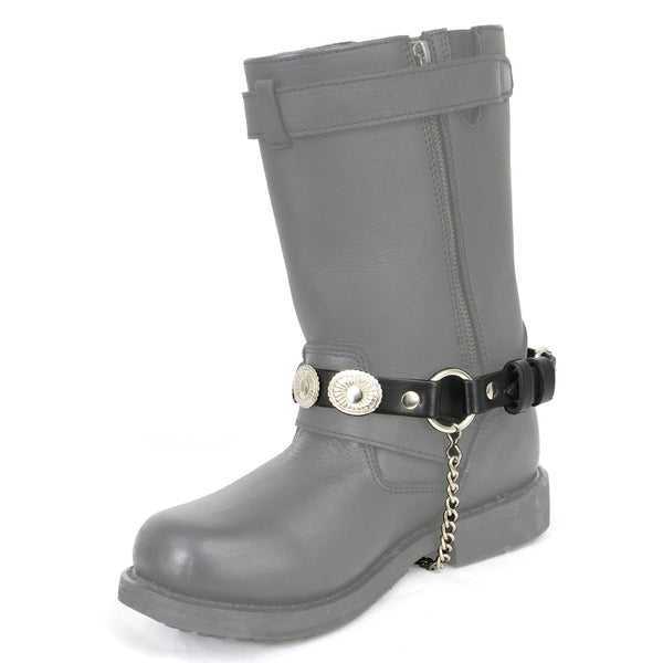 Milwaukee Leather Silver Vintage Concho Boot Chain with Adjustable Strap - MLA3008