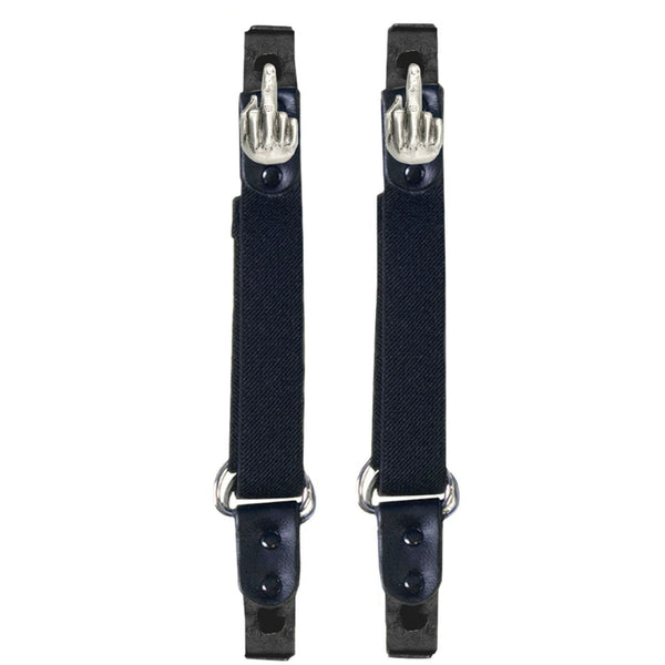 Milwaukee Leather MLA4016 Middle Finger Motorcycle Biker Elastic Bungee Clips for Chaps or Pants (Set of 2)