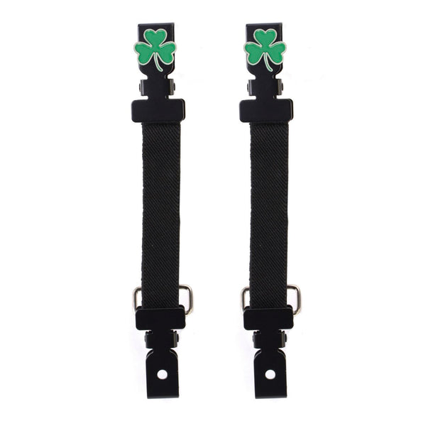 Milwaukee Leather MLA4018 3-Leaf Clover Motorcycle Biker Elastic Bungee Clips for Chaps or Pants (Set of 2)