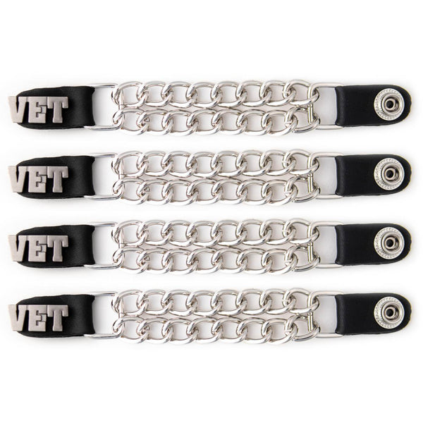 Milwaukee Leather 4-Piece Vest Extender Set - VET, Double Chrome Chains, 4-Inch-MLA6034SET