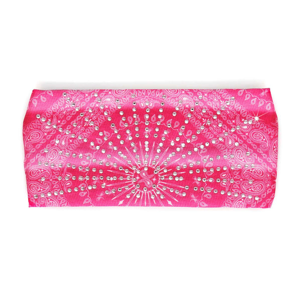 Milwaukee Leather | Bling Designed Wide Headbands-Headwraps for Women Biker bandana Classic Pink- MLA8005