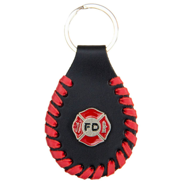 Milwaukee Leather Fire Department Pewter Emblem Key Chain - MLA9503