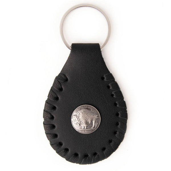 Milwaukee Leather Black Buffalo Nickel Pewter Emblem Key Chain - MLA9504