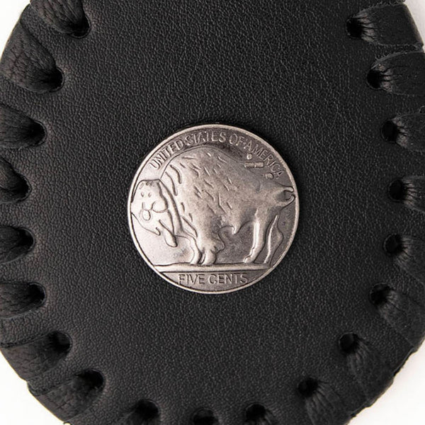 Milwaukee Leather Black Buffalo Nickel Pewter Emblem Key Chain - MLA9504