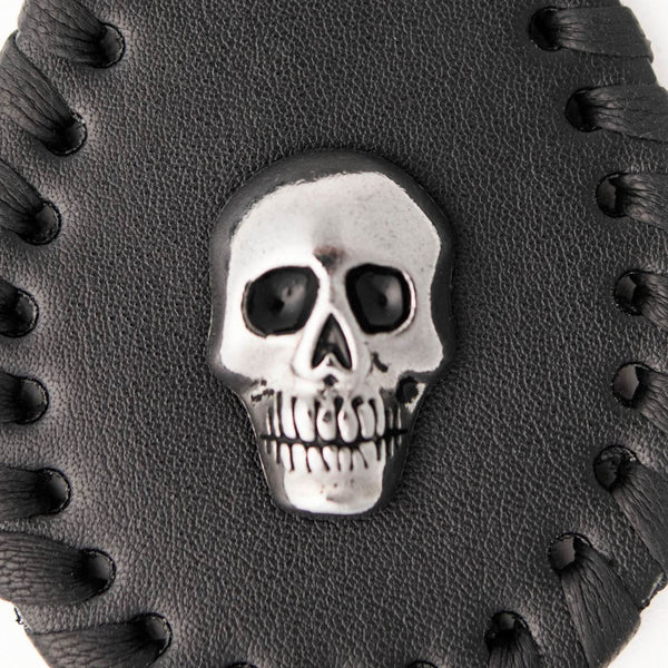 Milwaukee Leather Black Skull Head Pewter Emblem Key Chain - MLA9505