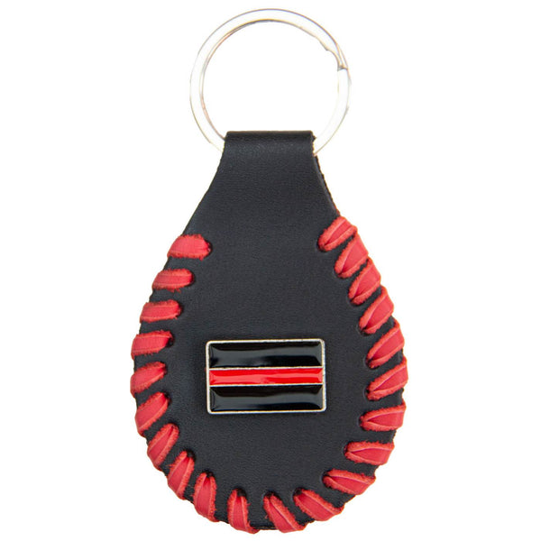 Milwaukee Leather Thin Red Line Head Pewter Emblem Key Chain - MLA9507