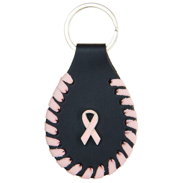 Milwaukee Leather Pink Ribbon Pewter Emblem Key Chain - MLA9509