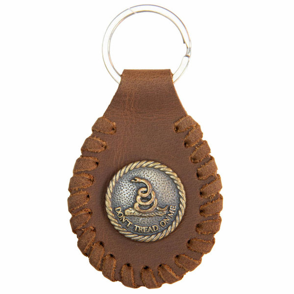 Milwaukee Leather Black Don't Tread On Me Pewter Emblem Key Chain - MLA9511