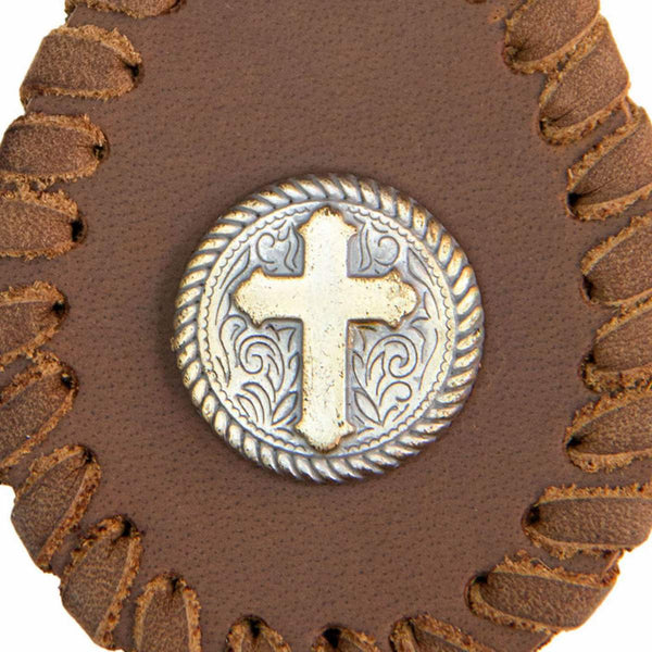 Milwaukee Leather Black Circle Cross Pewter Emblem Key Chain - MLA9517