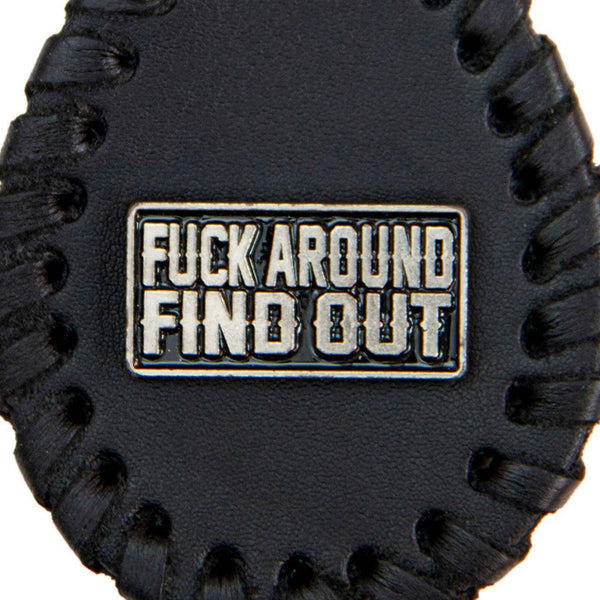 Milwaukee Leather Black F Around Find Out Pewter Emblem Key Chain - MLA9519