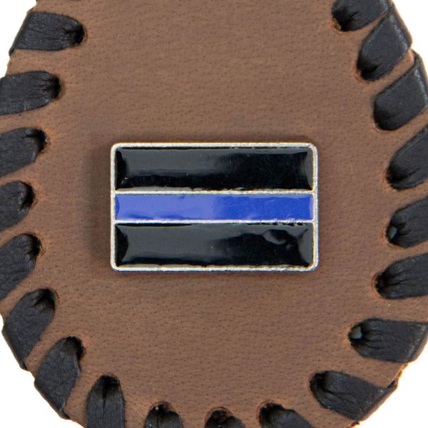 Milwaukee Leather Black -Thin Blue Line Pewter Emblem Key Chain - MLA9524