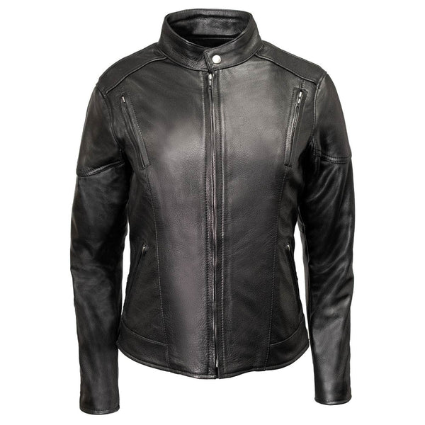 Milwaukee Leather USA MADE MLJKL5001 Women's Black Foxy Premium Motorcycle Leather Jacket with Vents