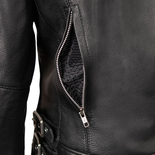 Milwaukee Leather USA MADE MLJKL5001 Women's Black Foxy Premium Motorcycle Leather Jacket with Vents