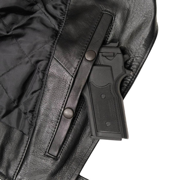 Milwaukee Leather USA MADE MLJKL5004 Women's Black The Flaunt Premium Classic Motorcycle Style Leather Jacket