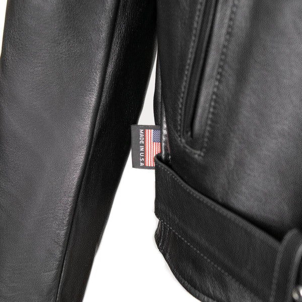 Milwaukee Leather USA MADE MLJKM5009 Men's Black The Dean Premium Leather Throwback Motorcycle Jacket