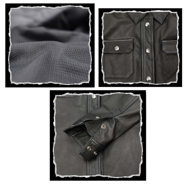 Milwaukee Leather MLL2600 Women's Black Premium Leather Shirt Style Jacket w/ Removable Liner