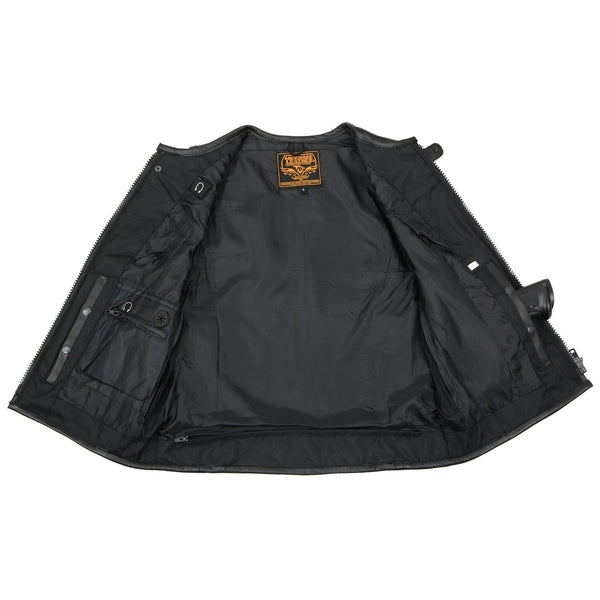 Milwaukee Leather MLL4501 Women's Tactical Swat Style Rider Leather Vest w/ Single Panel Back for Club Patches