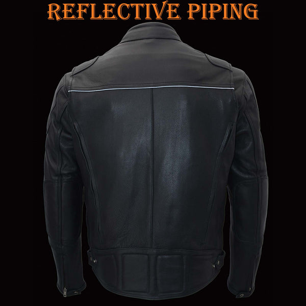 Milwaukee Leather MLM1514SET All Season Black Premium Leather Motorcycle Riders Jacket w/ Heated and Cool-Tec Technology