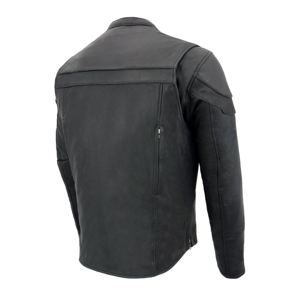 Milwaukee Leather MLM1526 Men's Stay Cool Black Premium Leather Sporty Motorcycle Jacket w/ Cool-Tec Leather Treatement