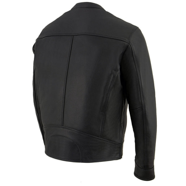Milwaukee Leather MLM1551 Men's Black Lightweight Premium Leather Motorcycle Jacket w/ Cool-Tec Leather Treatement