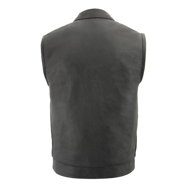 Milwaukee Leather MLM3524SET Men's All Season Black Premium Leather Motorcycle vest w/ Heated and Cool-Tec Technology