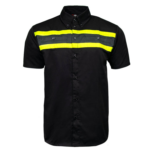 MMCC Men's Petrol Classic Mechanic Button Up Shirt - Dual Chest Pockets - Microfiber Panel - Rider Ready - MMC16007