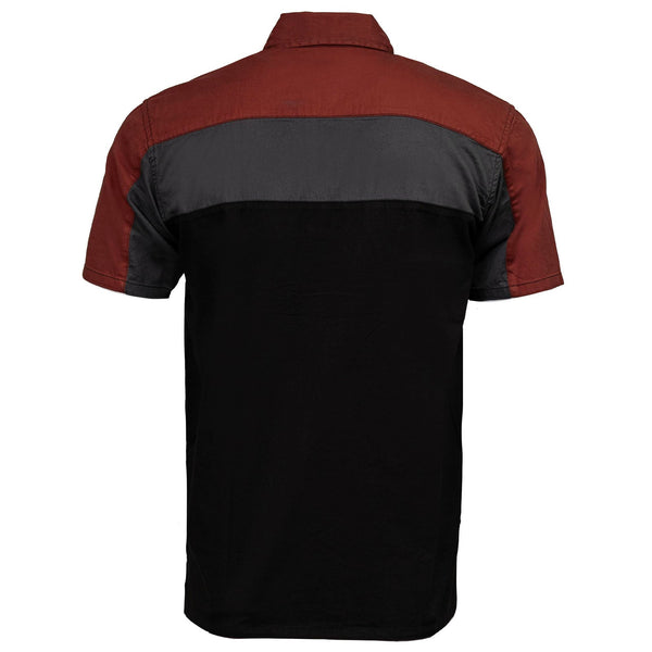 MMCC Men's Pit Stop Classic Mechanic Button Up Shirt - Dual Chest Pockets - Microfiber Panel - Rider Ready - MMC16009
