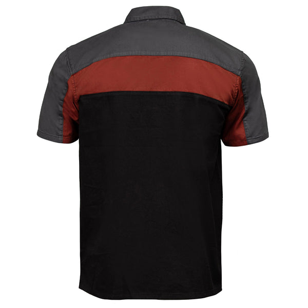 MMCC Men's Pit Stop Classic Mechanic Button Up Shirt - Dual Chest Pockets - Microfiber Panel - MMC16010