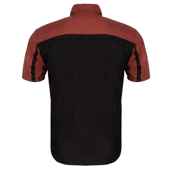 MMCC Men's Gear Head Classic Mechanic Button Up Shirt - Dual Chest Pockets - Microfiber Panel - Rider Ready - MMC16012