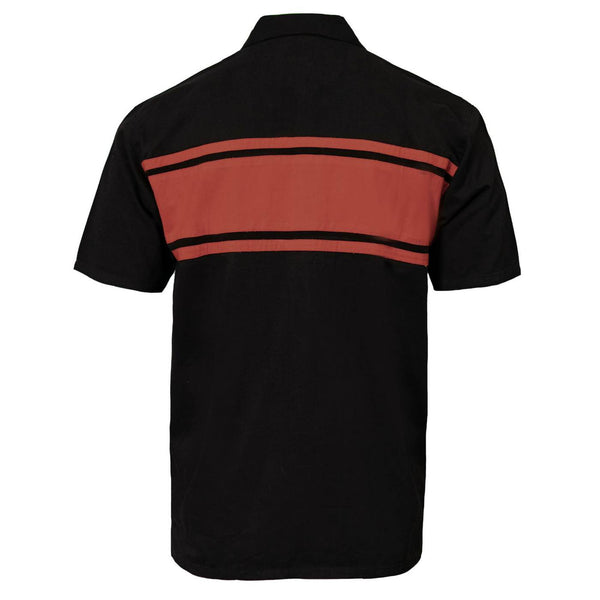 MMCC Men's Gear Head Black/Texas Orange Mechanic Shirt - Microfiber Panel - MMC16018