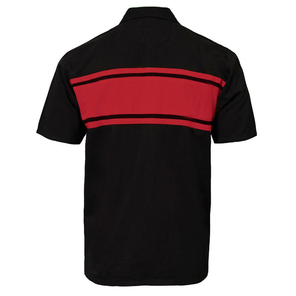 MMCC Men's Gear Head Black/Red Mechanic Shirt - Microfiber Panel - MMC16020