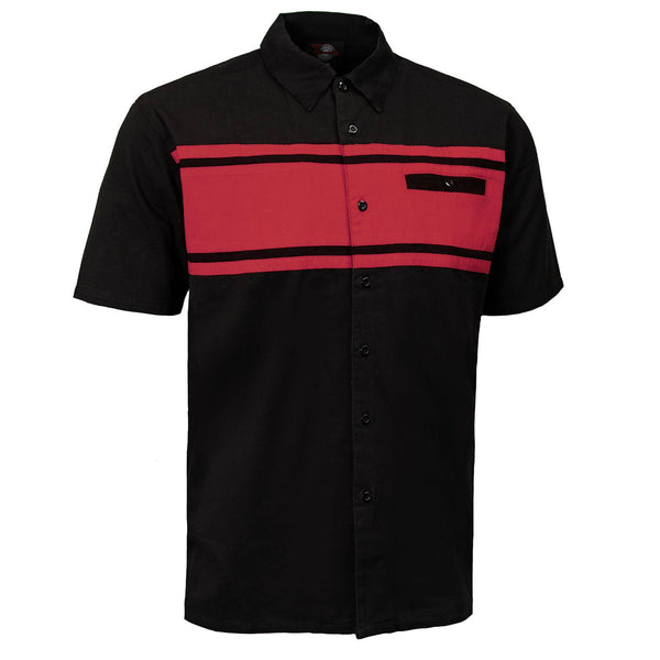 MMCC Men's Gear Head Black/Red Mechanic Shirt - Microfiber Panel - MMC16020