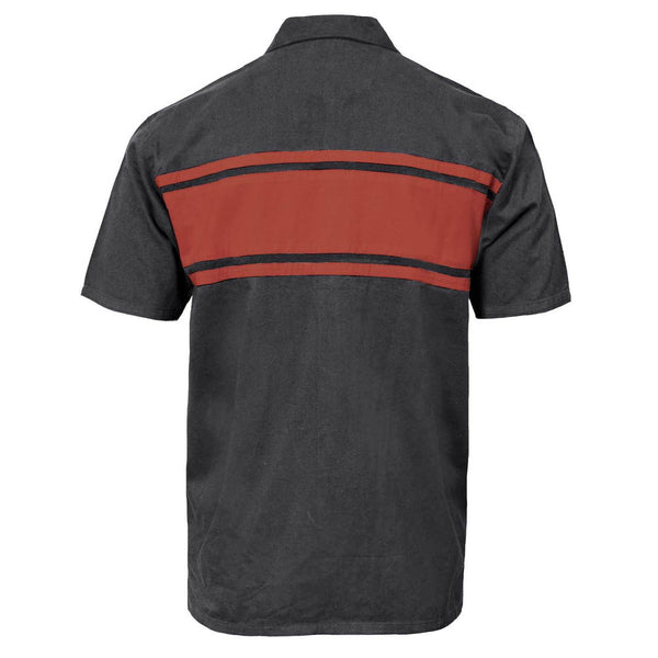 MMCC Men's Gear Head Grey/Texas Orange Mechanic Shirt - Microfiber Panel - MMC16021