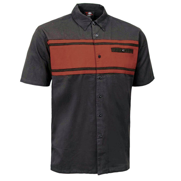 MMCC Men's Gear Head Grey/Texas Orange Mechanic Shirt - Microfiber Panel - MMC16021