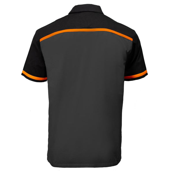 MMCC Men's Pit Line Mechanic Button Up Shirt - Dual Chest Pockets - Microfiber Panel - Rider Ready - MMC16023